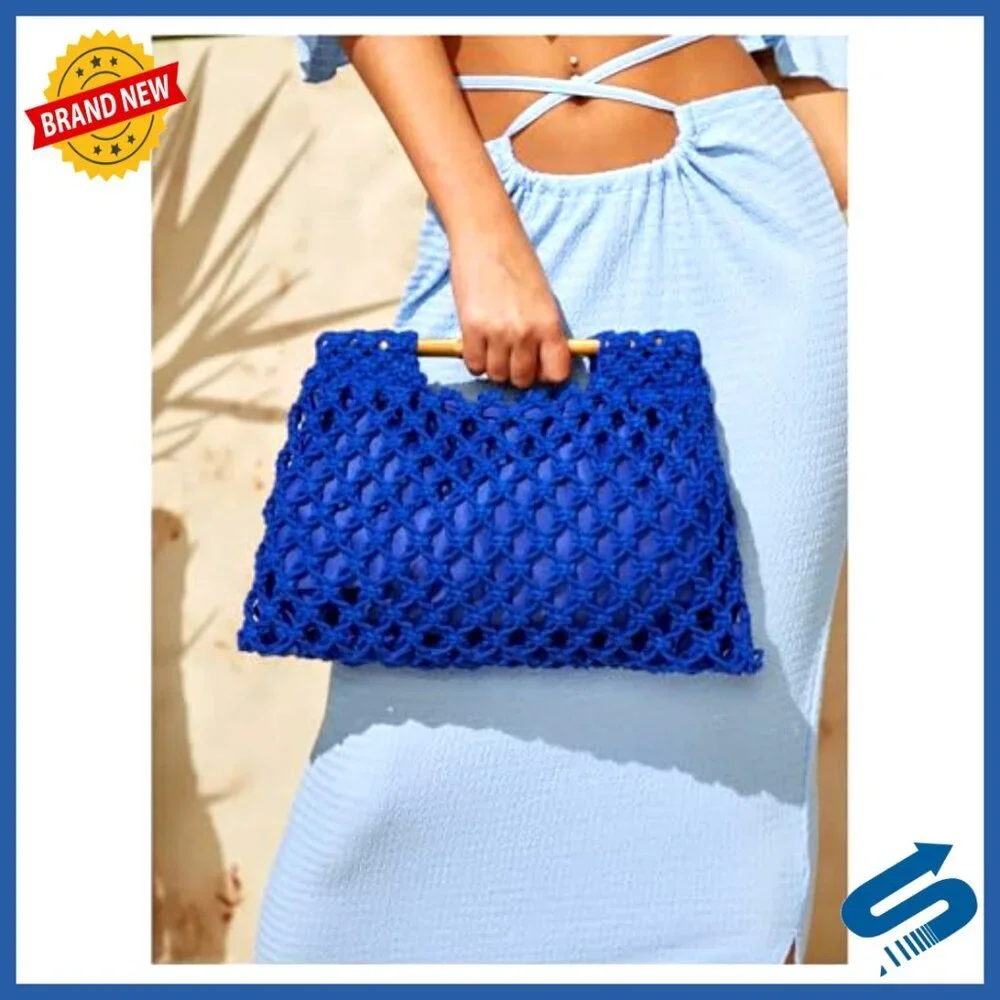 Straw Hobo Bag Beach Clutch Purse Top Handle Summer Boho Chic
